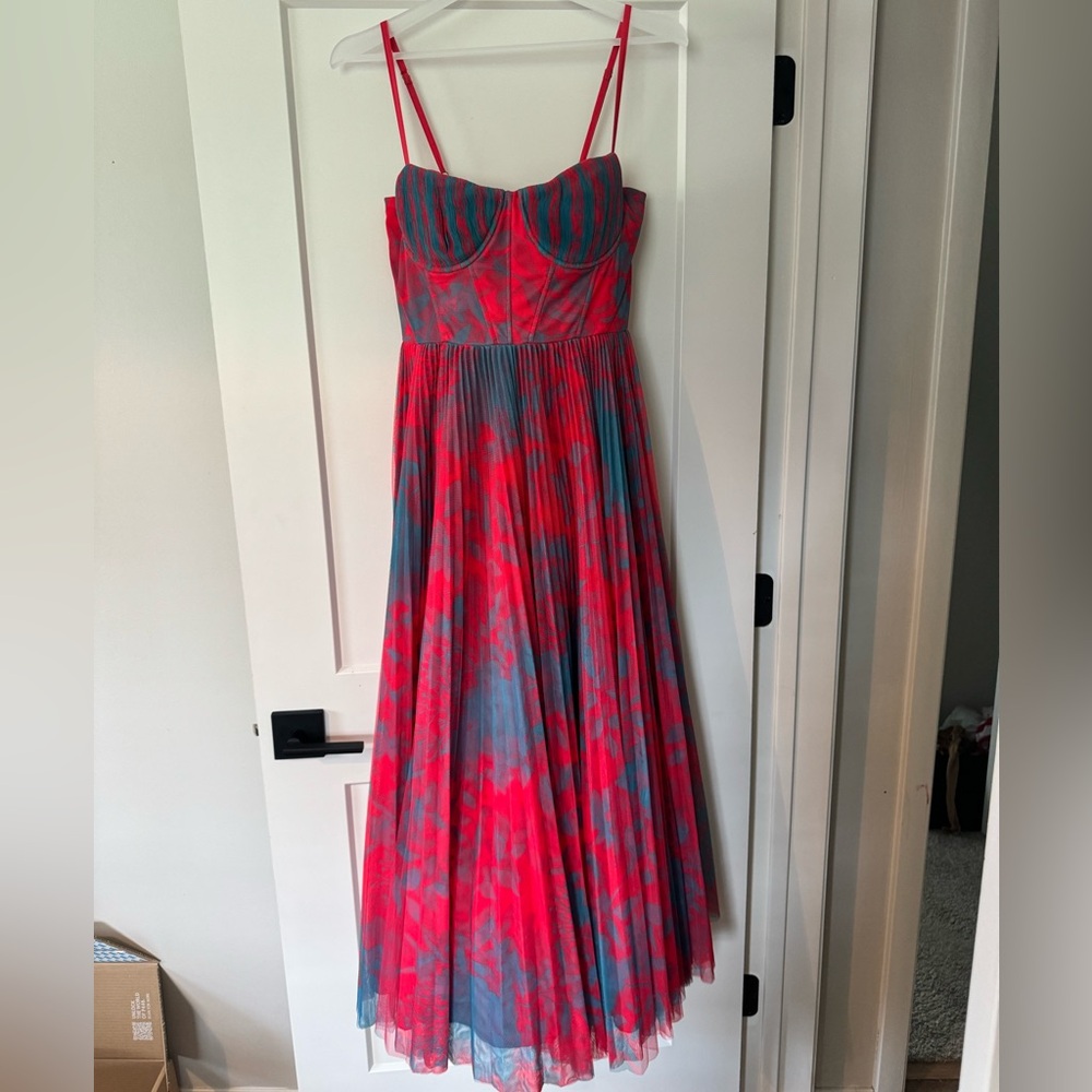 Hutch Floral Corset Pleated Tulle Fit Dress